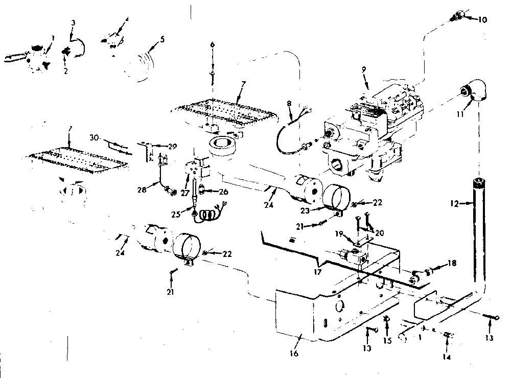 Burner & manifold assembly Diagram and Parts List for 8677214  Frigidaire Water Heater