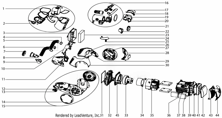 Canister Diagram and Parts List for EL4335B  Electrolux Canister Vacuum