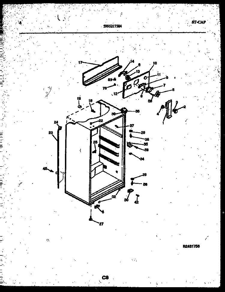 CABINET PARTS Diagram and Parts List for ATG170NCD0  Frigidaire Refrigerator