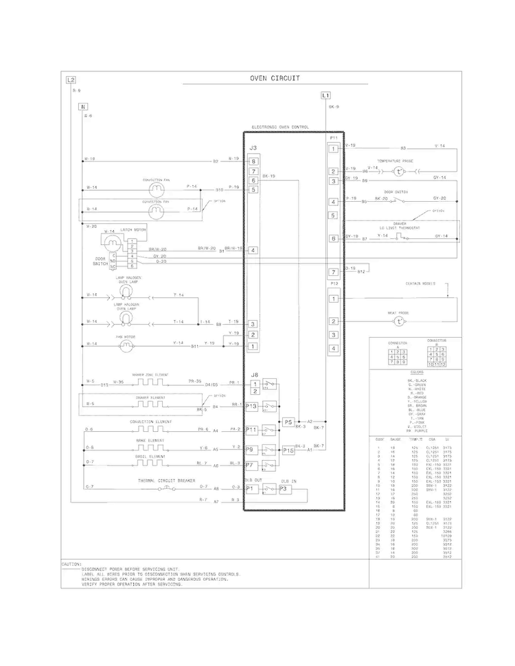 Wiring Diagram Diagram and Parts List for FGES3065PWA  Frigidaire Range