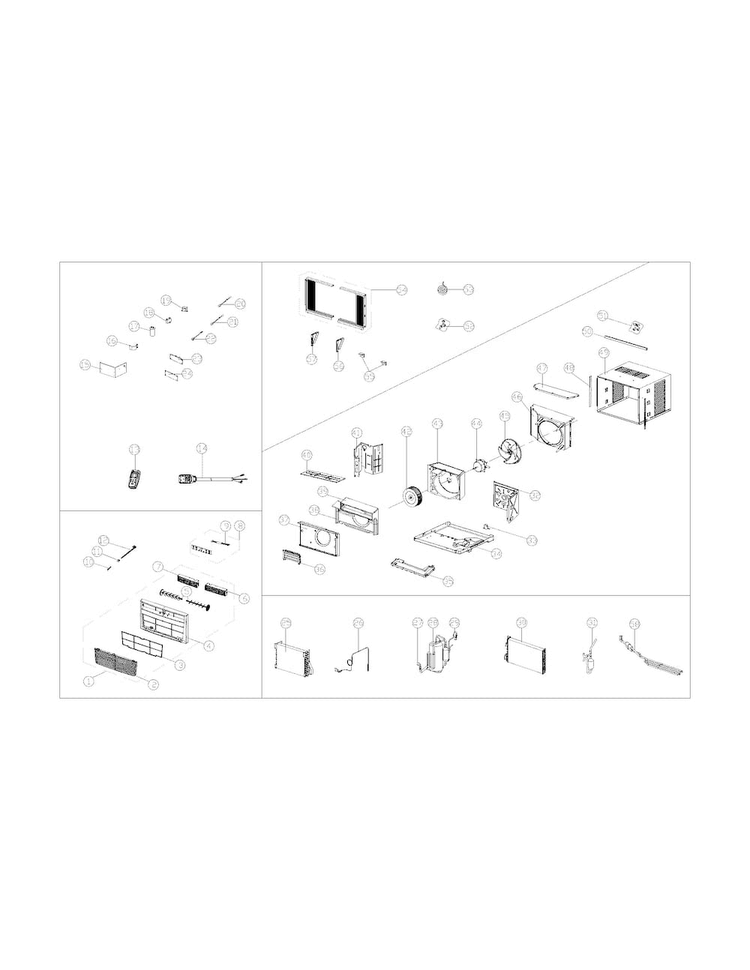 Recommended Spare Parts Diagram and Parts List for FRA25ESU217  Frigidaire Air Conditioner