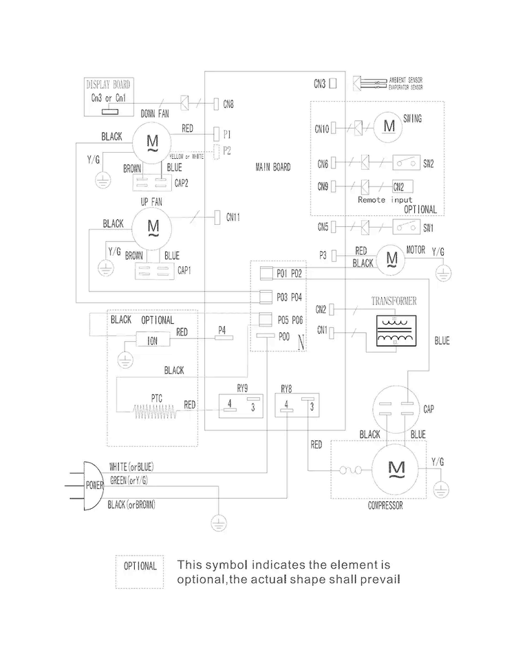 Wiring Diagram Diagram and Parts List for CPA093DU111  Frigidaire Air Conditioner