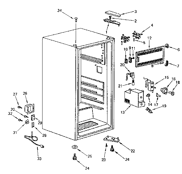 Cabinet Parts Diagram and Parts List for 5648661190  Kenmore Refrigerator