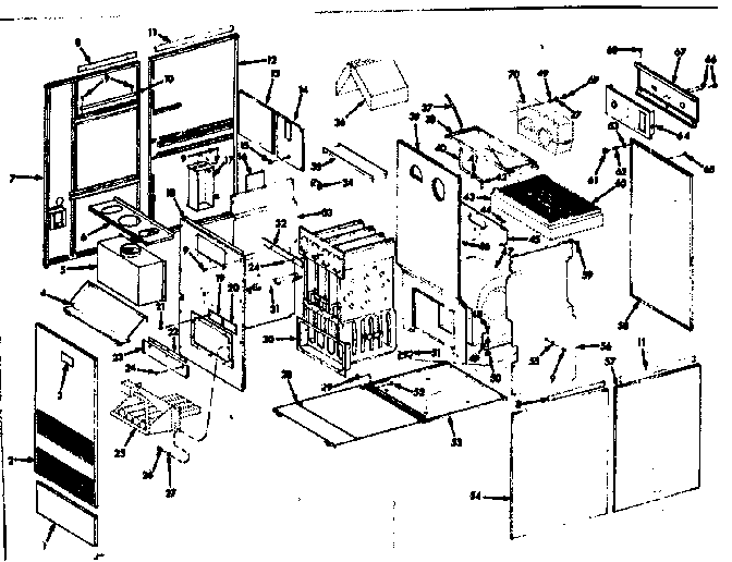 Furnace assembly Diagram and Parts List for 867769162  Frigidaire Air Conditioner