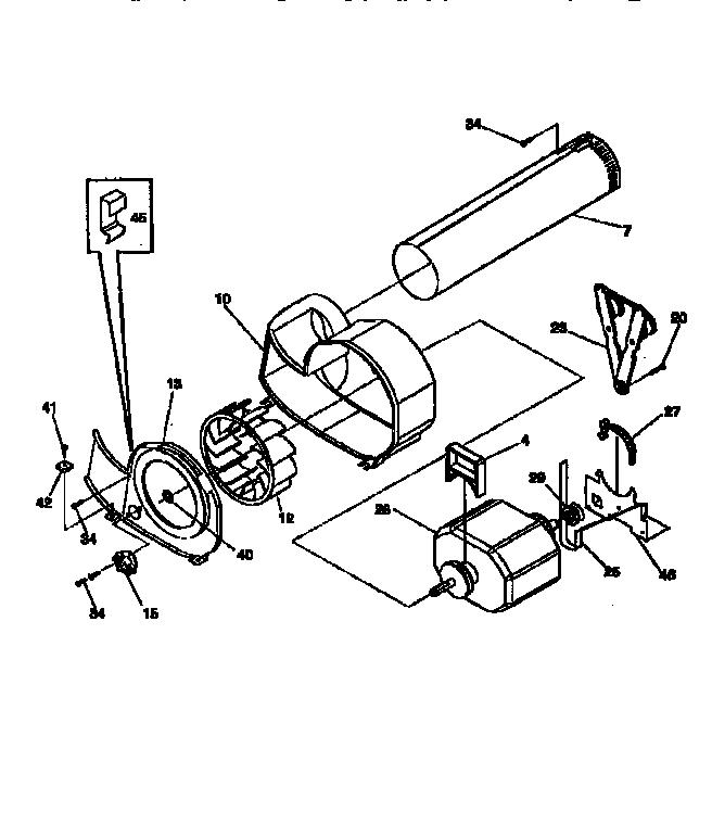 Motor Diagram and Parts List for FSG747GC  Frigidaire Dryer