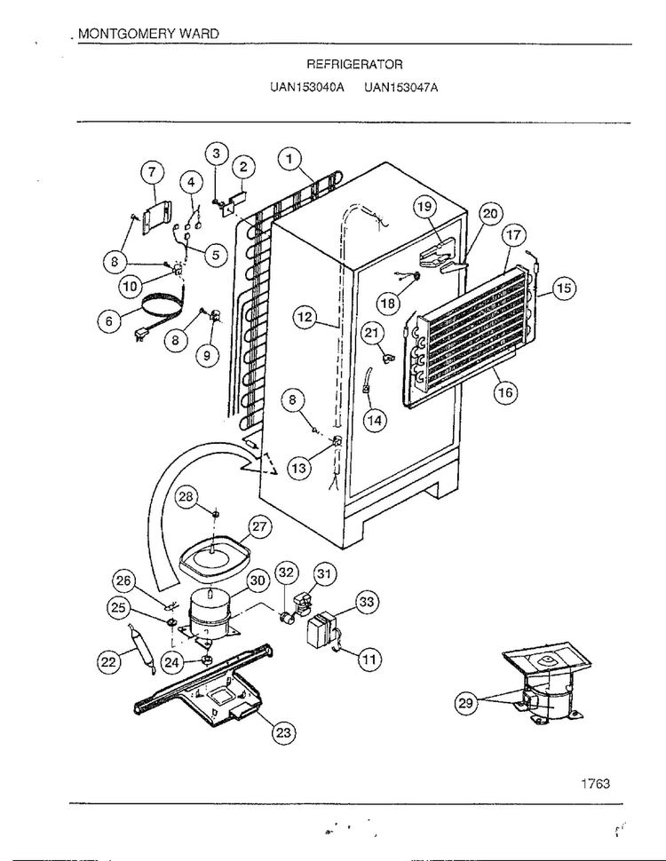 Refrigerator Page 7 Diagram and Parts List for 15304-7A  Frigidaire Refrigerator