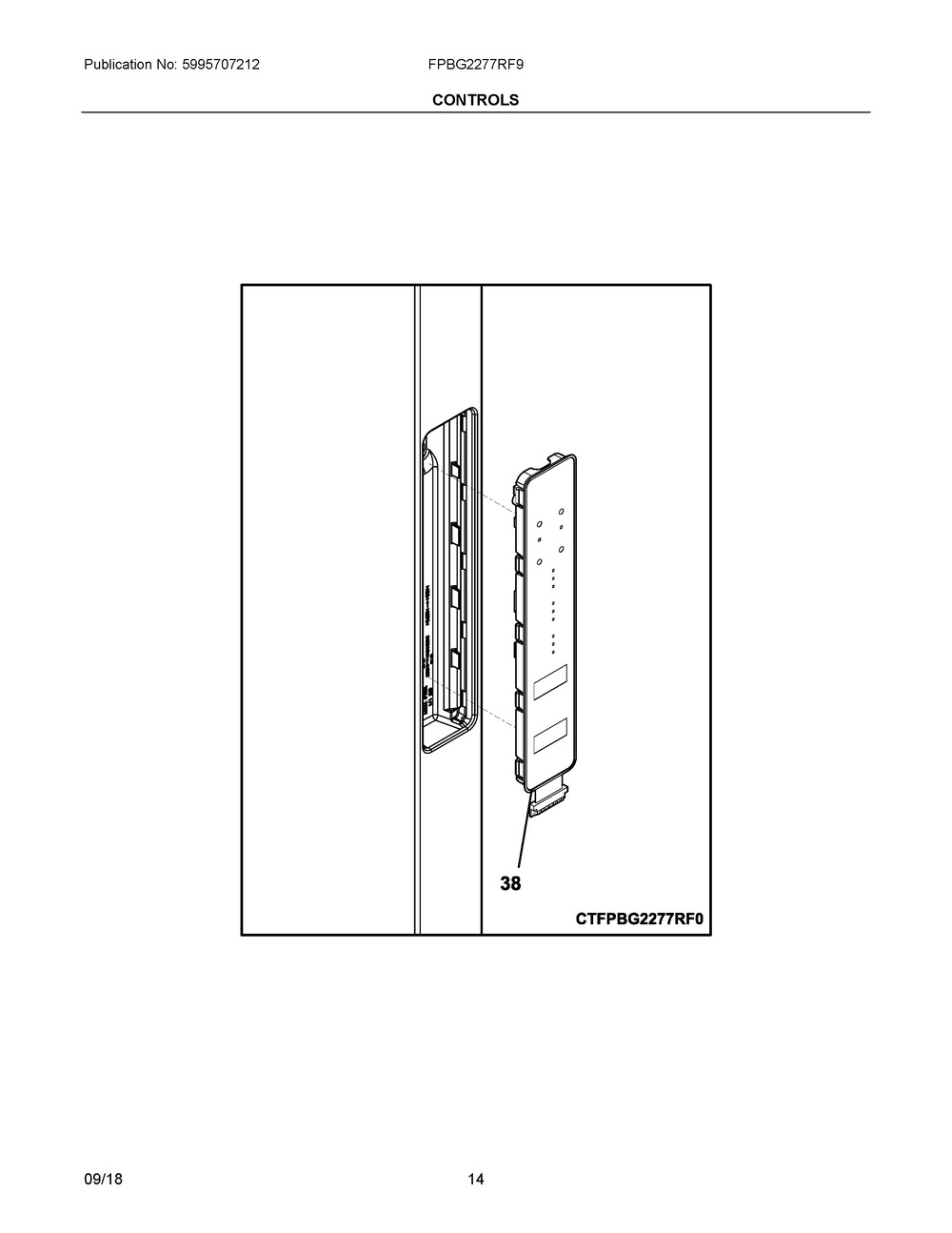 Controls Diagram and Parts List for FPBG2277RF9  Frigidaire Refrigerator