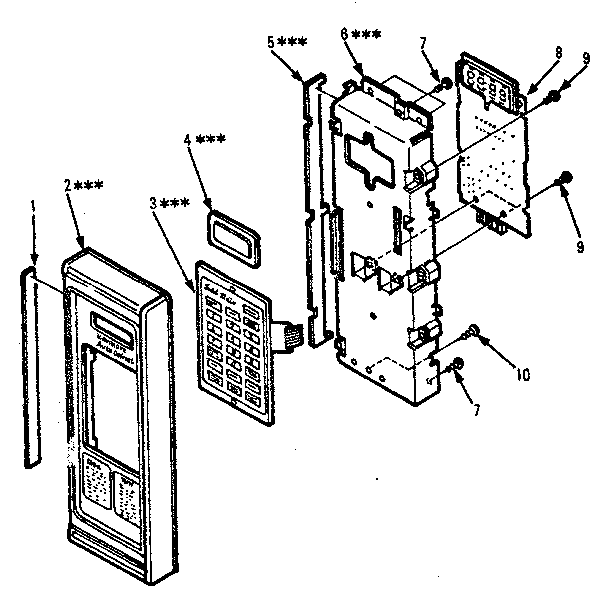 Control Panel Parts Diagram and Parts List for 5648878520  Kenmore Microwave