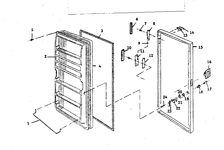 Freezer door parts Diagram and Parts List for 7577283120  Frigidaire Freezer