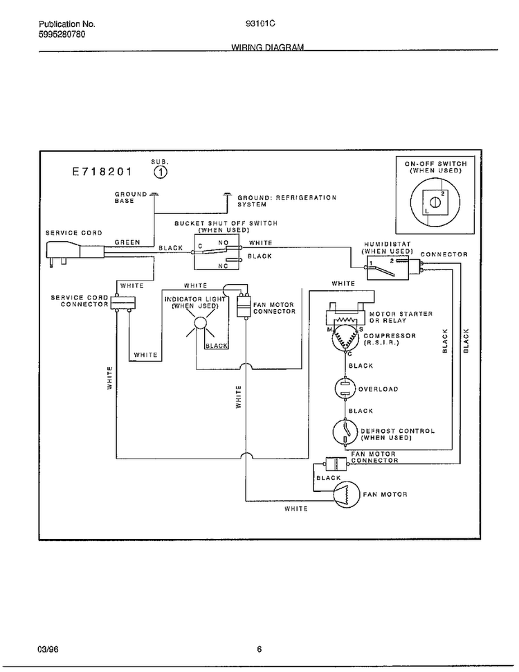 Wiring Diagram Diagram and Parts List for 93101C  Frigidaire Dehumidifier
