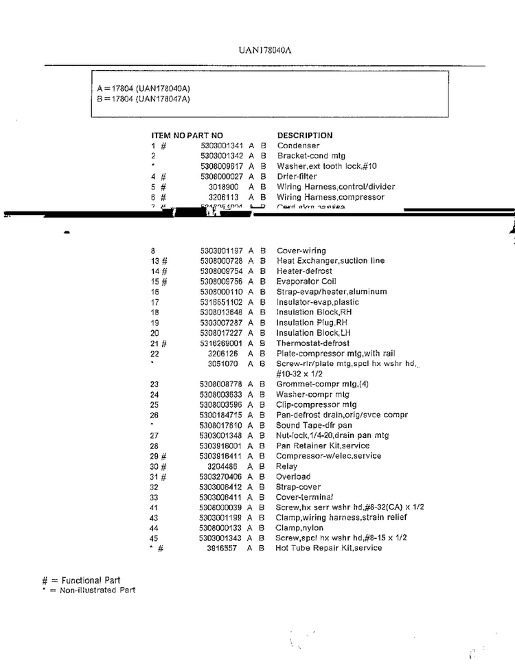 Compressor Page 2 Diagram and Parts List for 178040A  Frigidaire Refrigerator