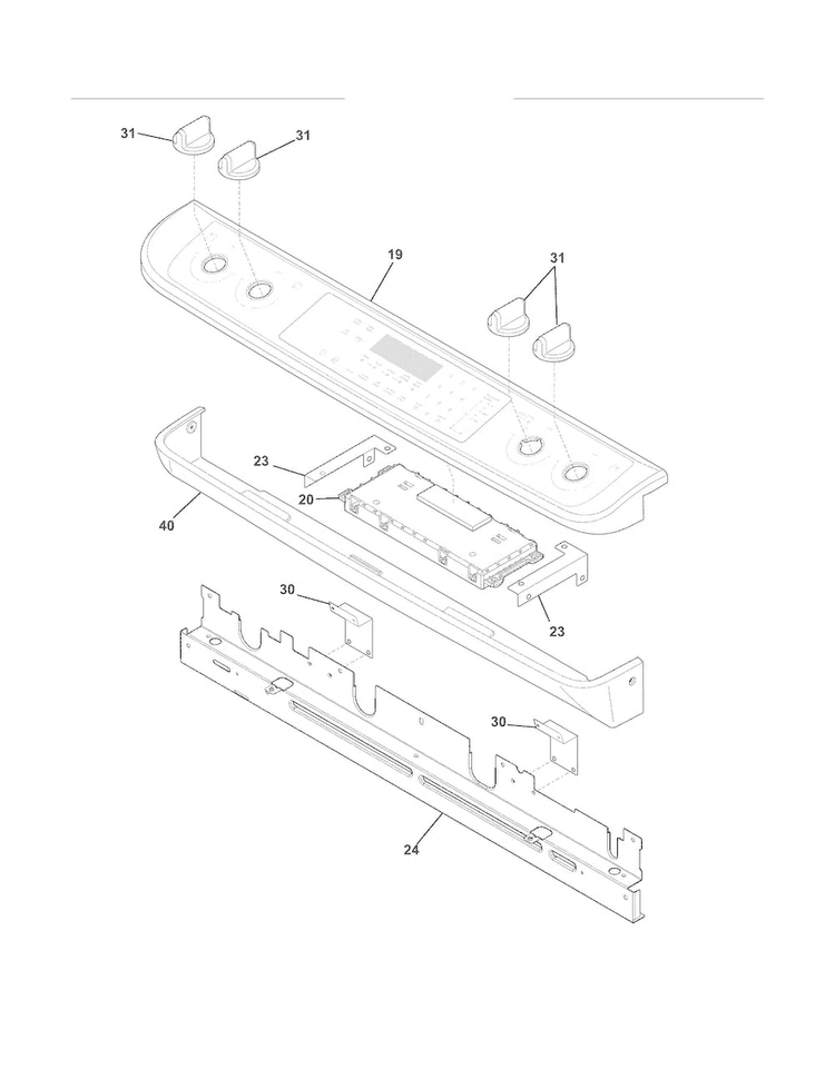 Backguard Diagram and Parts List for FPGS3085KFH  Frigidaire Range