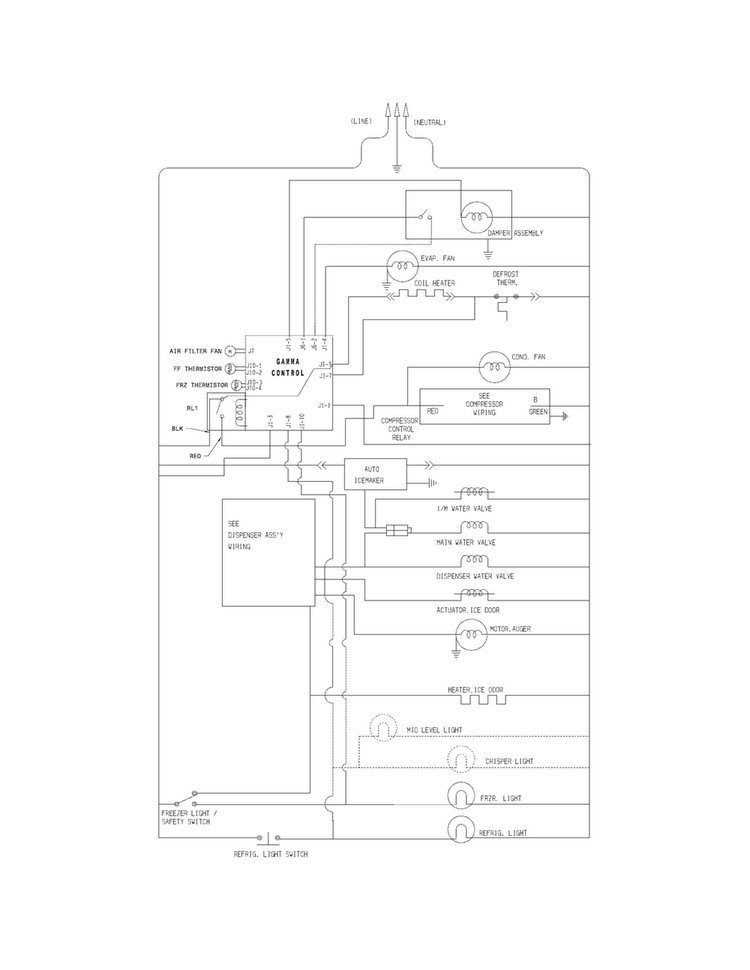 Wiring Schematic Diagram and Parts List for FFHS2322MBC  Frigidaire Refrigerator