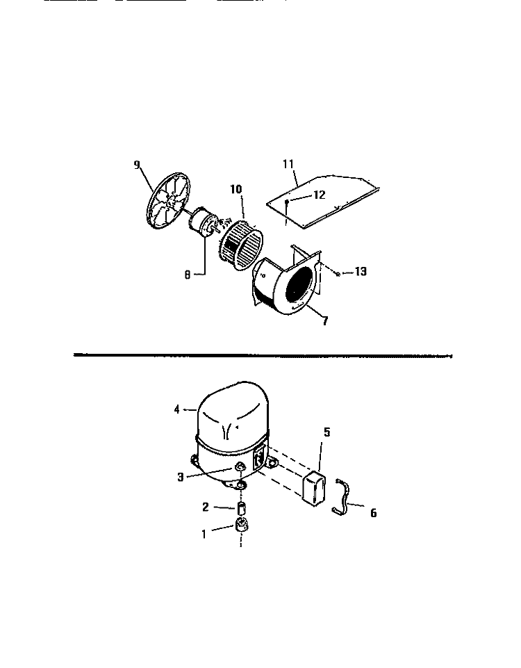 AIR HANDLING PARTS, COMPRESSOR Diagram and Parts List for MH525B2SA  Kelvinator Air Conditioner