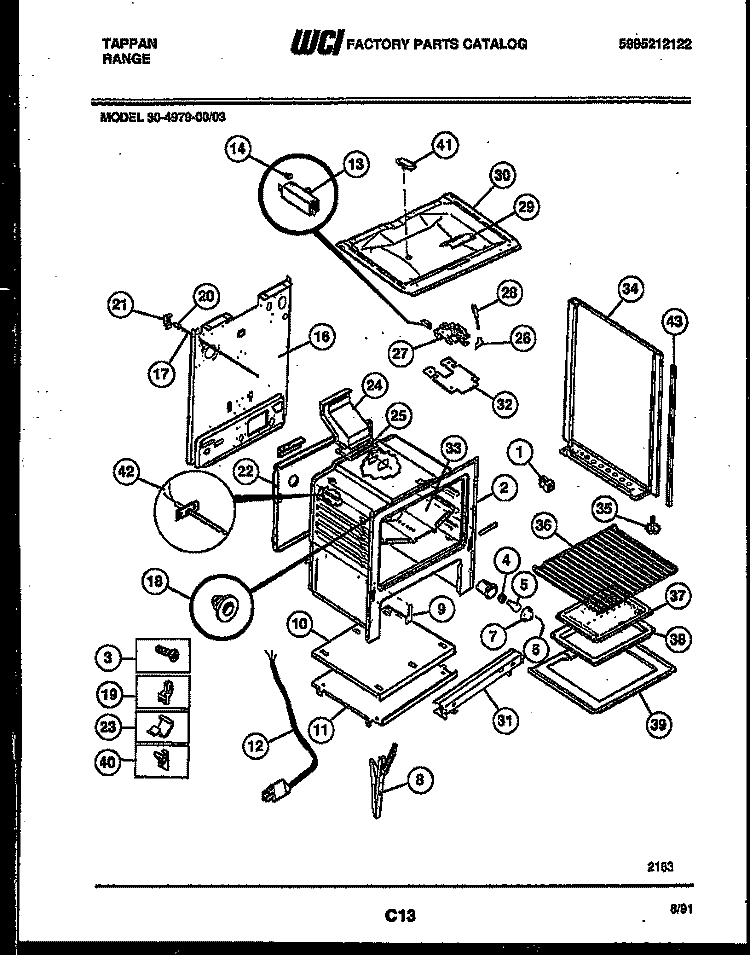 BODY PARTS Diagram and Parts List for 30-4979-00-03  Tappan Range
