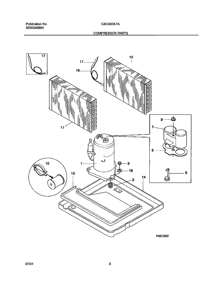 SYSTEM Diagram and Parts List for GAC083K7A1  Gibson Air Conditioner