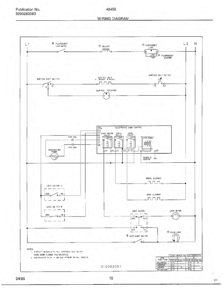 Wiring Diagram Diagram and Parts List for 484560A  Frigidaire Range