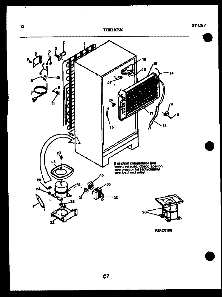 SYSTEM AND AUTOMATIC DEFROST PARTS Diagram and Parts List for TGK180EN4D  Kelvinator Refrigerator