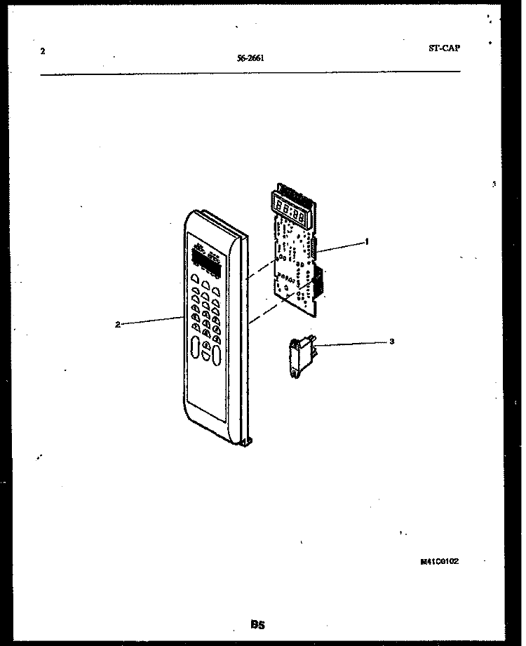 CONTROL PANEL Diagram and Parts List for 56-2661-00-01  Tappan Microwave
