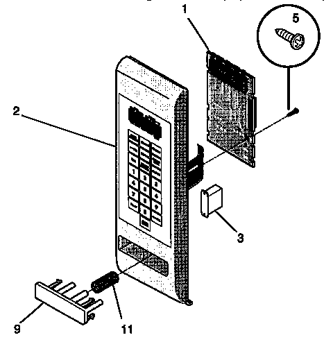 Control Panel Diagram and Parts List for SMS139T1B(941354495)  Tappan Microwave