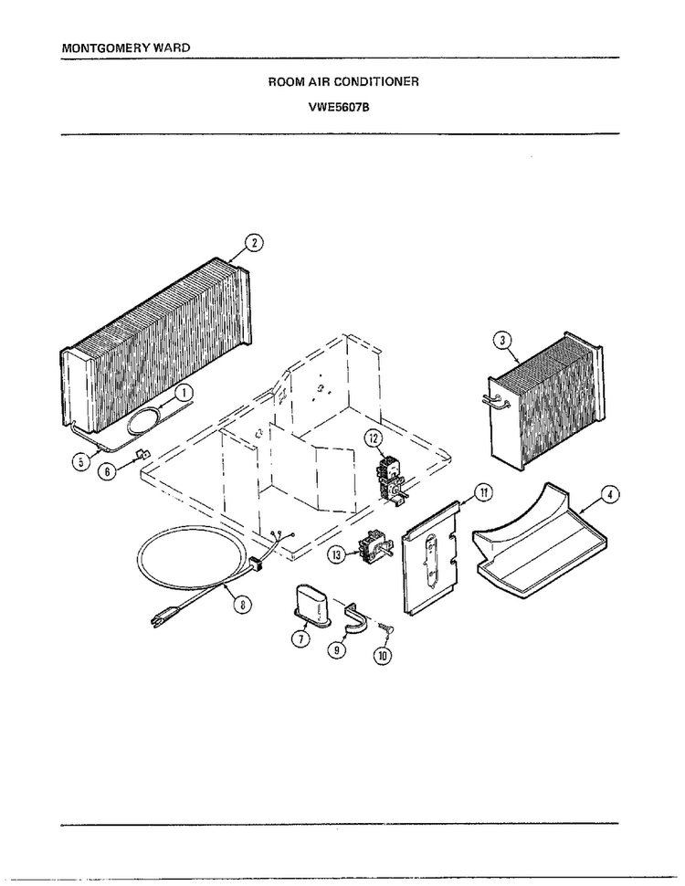 Room Air Conditioner Page 3 Diagram and Parts List for 5607B  Frigidaire Air Conditioner