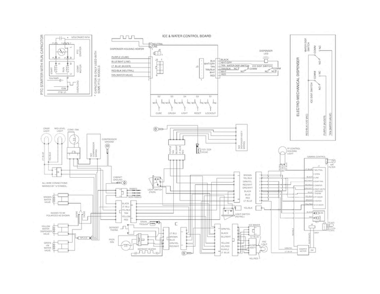 Wiring Diagram Diagram and Parts List for FFSS2314QE8A  Frigidaire Refrigerator