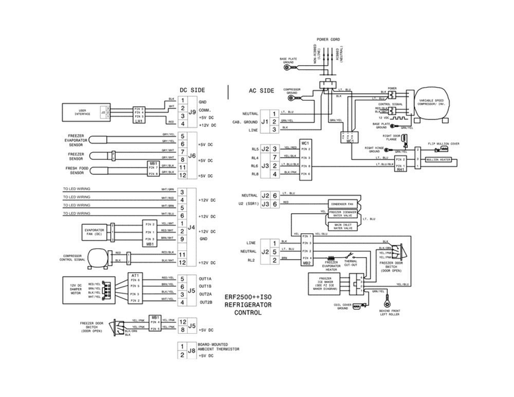 Wiring Diagram Diagram and Parts List for FFHG2250TS0  Frigidaire Refrigerator