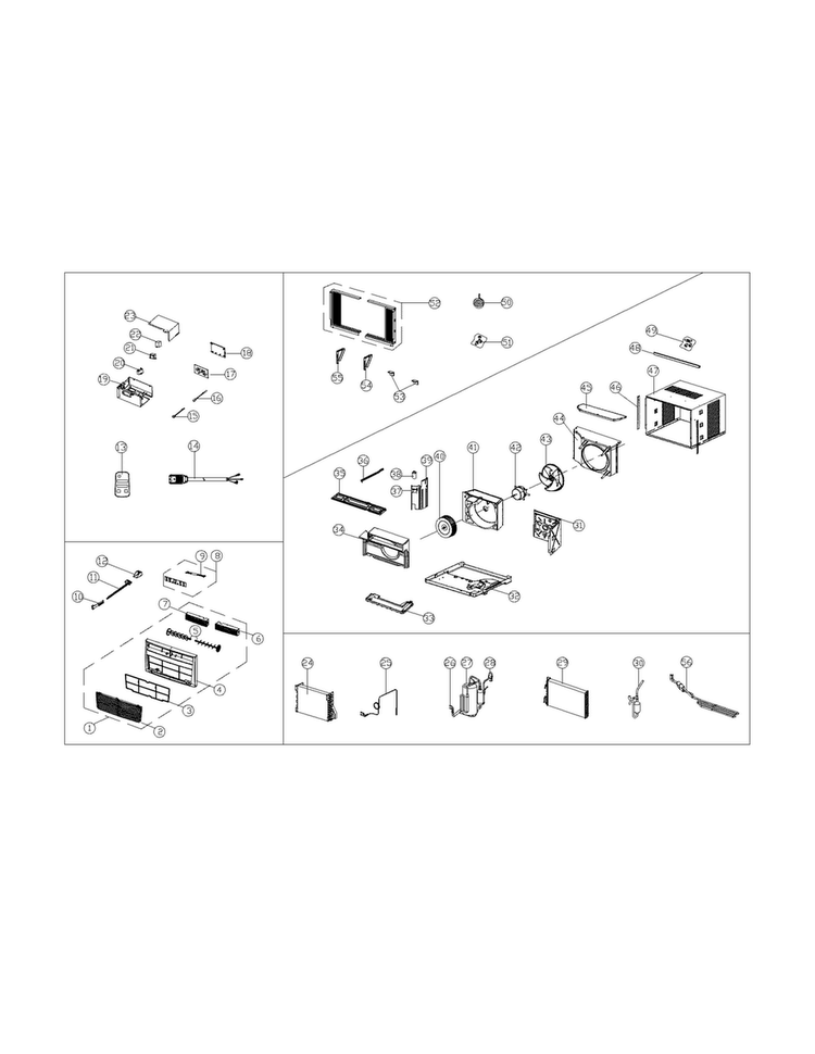 Recommended Spare Parts Diagram and Parts List for FRA186MT214  Frigidaire Air Conditioner