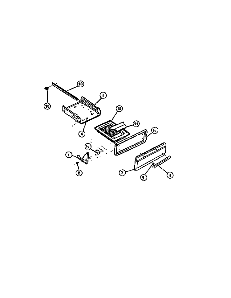 BROILER DRAWER PARTS Diagram and Parts List for 30-1149-23-01  Tappan Range