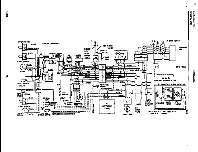WIRING DIAGRAM Diagram and Parts List for FRS26XRAB1  Frigidaire Refrigerator