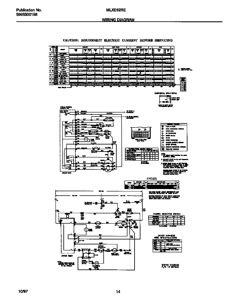 WIRING DIAGRAM Diagram and Parts List for MLXE62RED3  Frigidaire Washer Dryer Combo