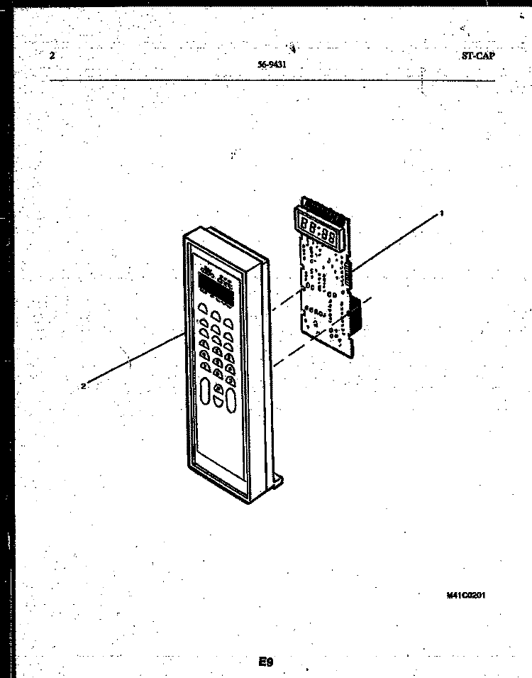 CONTROL PANEL Diagram and Parts List for 56-9431-10-02  Tappan Microwave