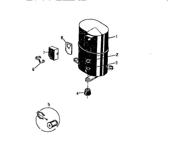 COMPRESSOR Diagram and Parts List for AS227J2K1  Frigidaire Air Conditioner