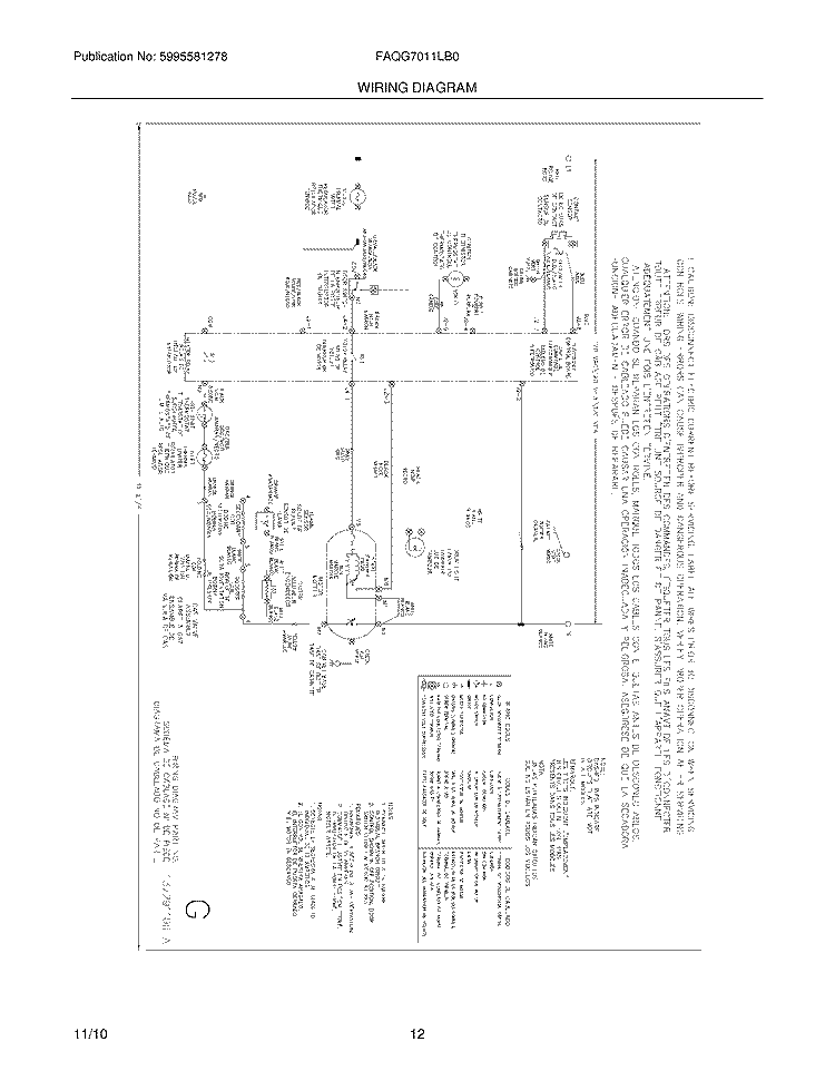 WIRING DIAGRAM Diagram and Parts List for FAQG7011LB0  Frigidaire Dryer