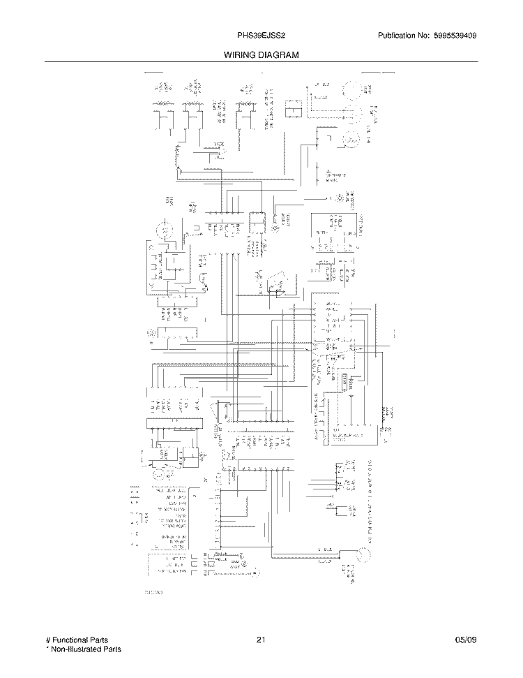 WIRING DIAGRAM Diagram and Parts List for PHS39EJSS2  Frigidaire Refrigerator