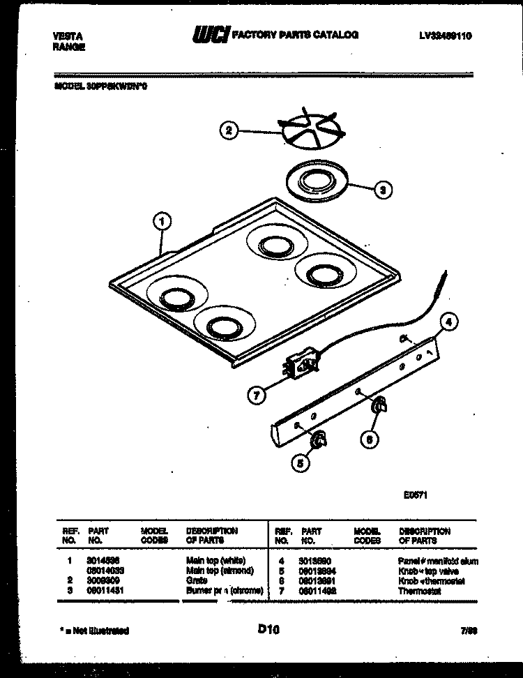 COOKTOP PARTS Diagram and Parts List for 30PPSKWDN0-23  Tappan Range