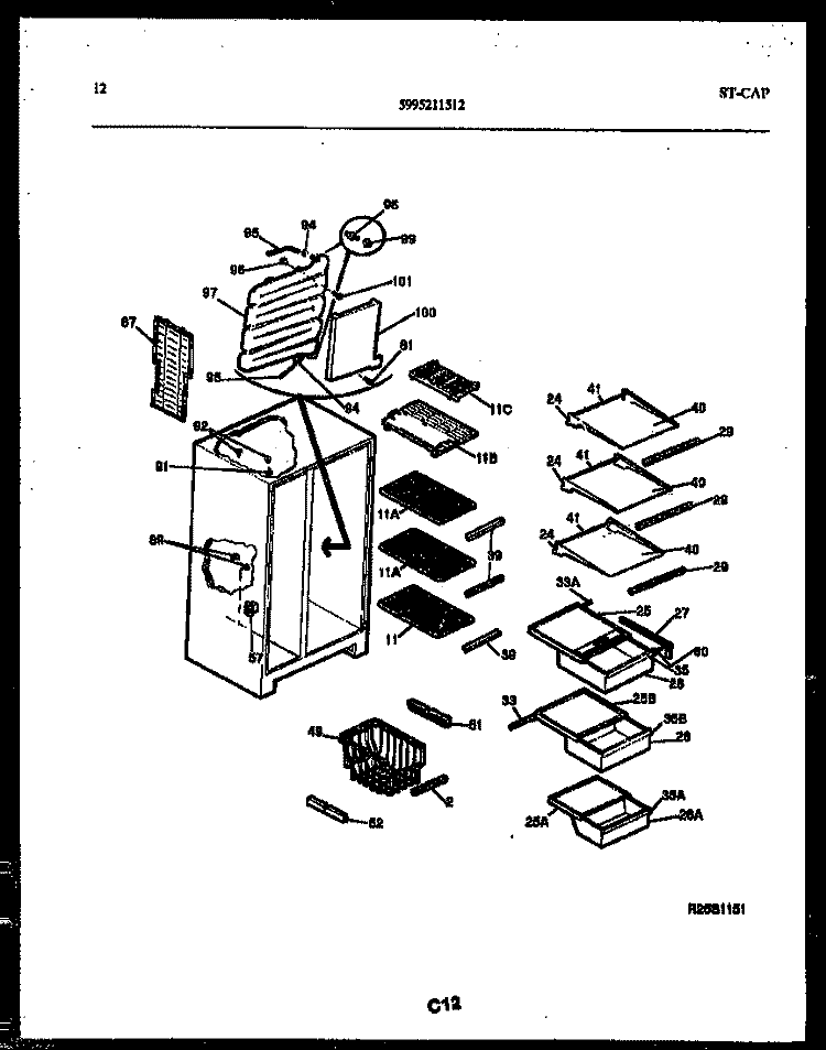 SHELVES AND SUPPORTS Diagram and Parts List for RS22F9YX1A  Gibson Refrigerator