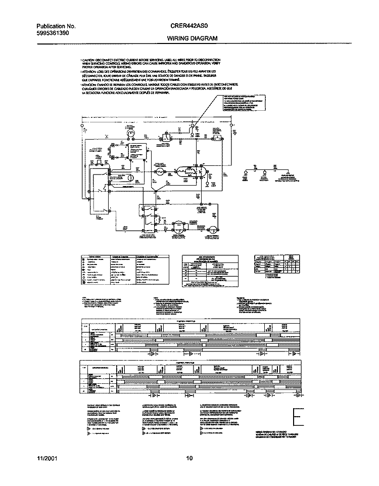 131826200 WIRING DIAGRAM Diagram and Parts List for CRER442AS0  Frigidaire Dryer