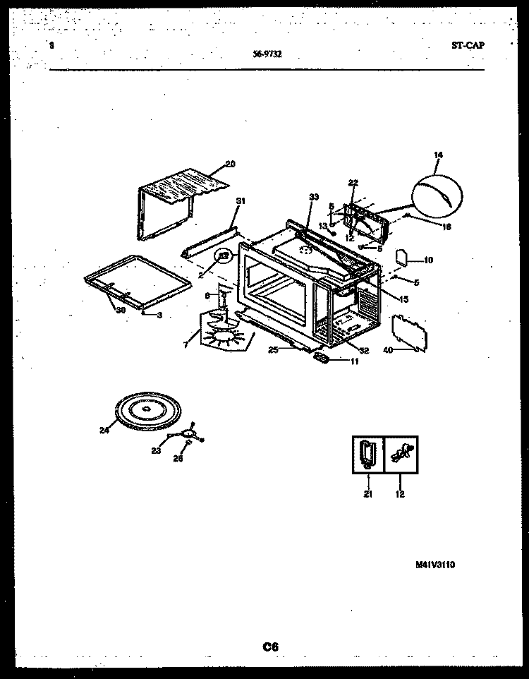 WRAPPER AND BODY PARTS Diagram and Parts List for 56-9732-10-01  Tappan Microwave