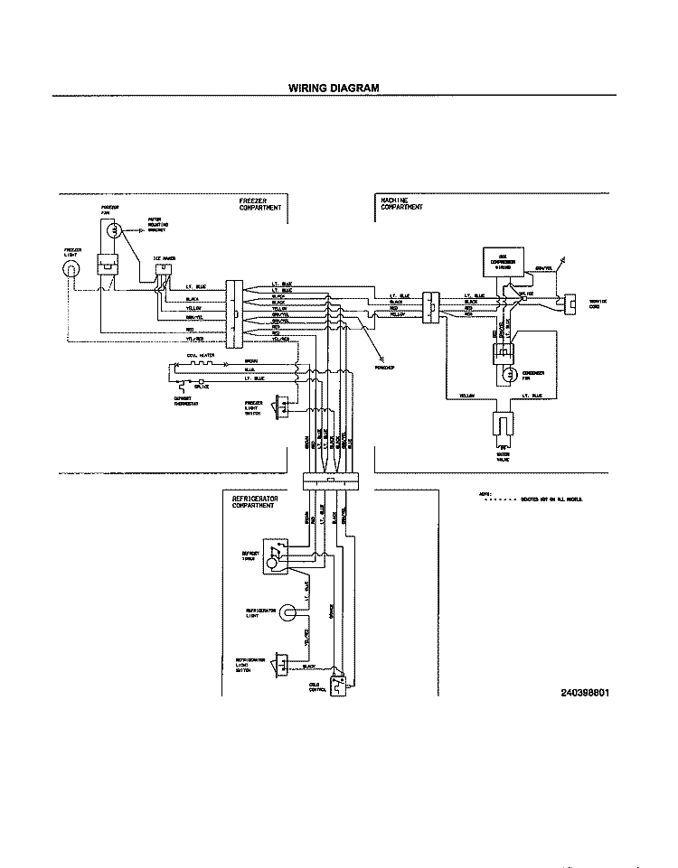 WIRING DIAGRAM Diagram and Parts List for FRT14G4BQ1  Frigidaire Refrigerator