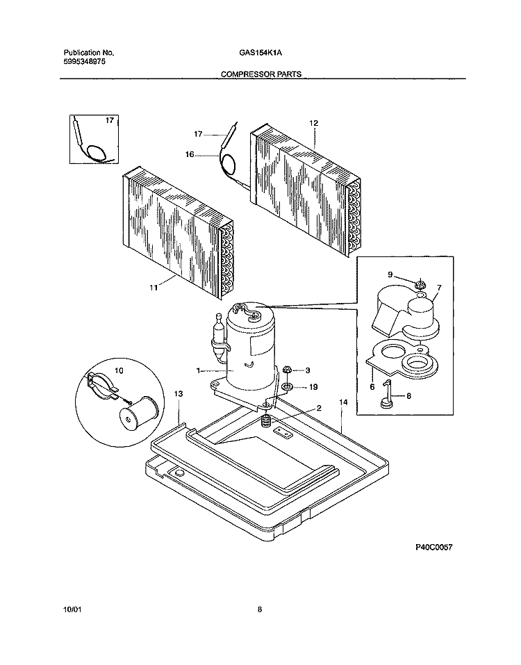 SYSTEM Diagram and Parts List for GAS154K1A1  Gibson Air Conditioner