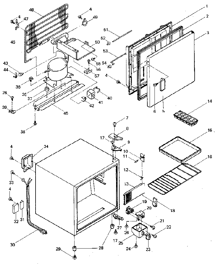 Cabinet Parts Diagram and Parts List for 5648991740  Kenmore Refrigerator