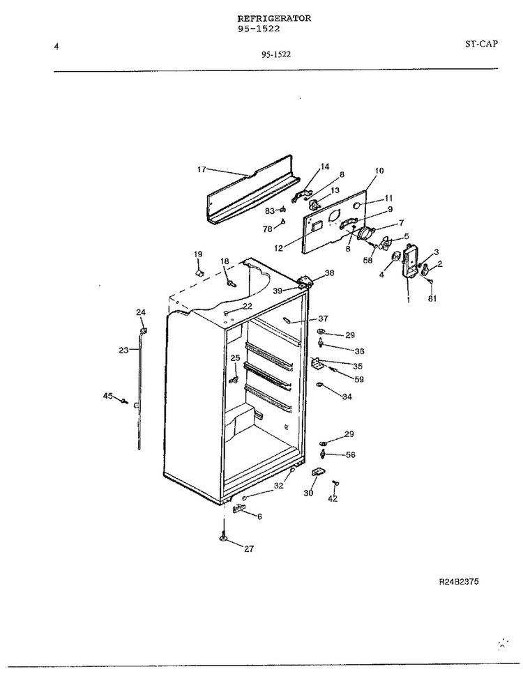 Electrical Equipment Page 3 Diagram and Parts List for 95-1522  Frigidaire Refrigerator