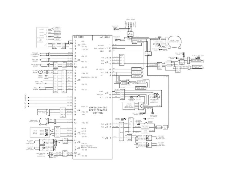 Wiring Schematic Diagram and Parts List for LGHB2867PFGA  Frigidaire Refrigerator