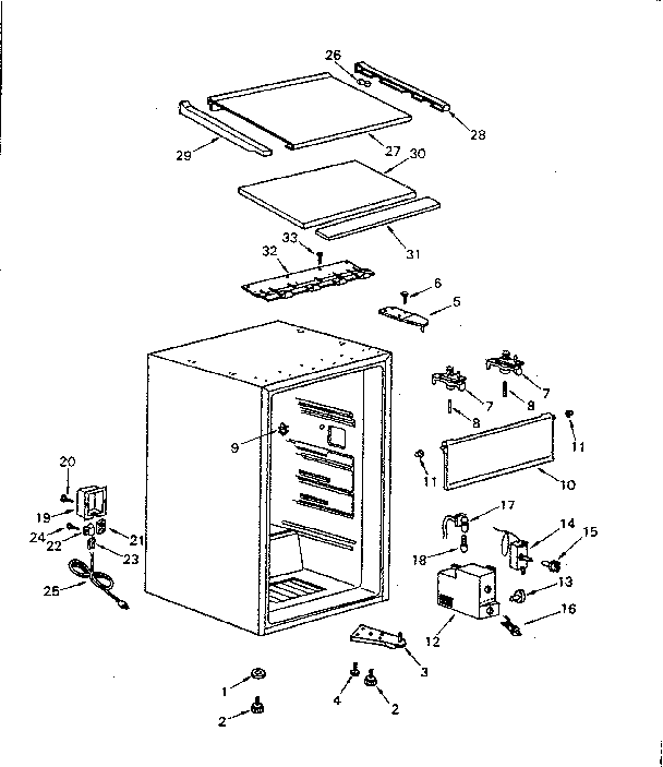 Cabinet Diagram and Parts List for 5648966020  Kenmore Refrigerator