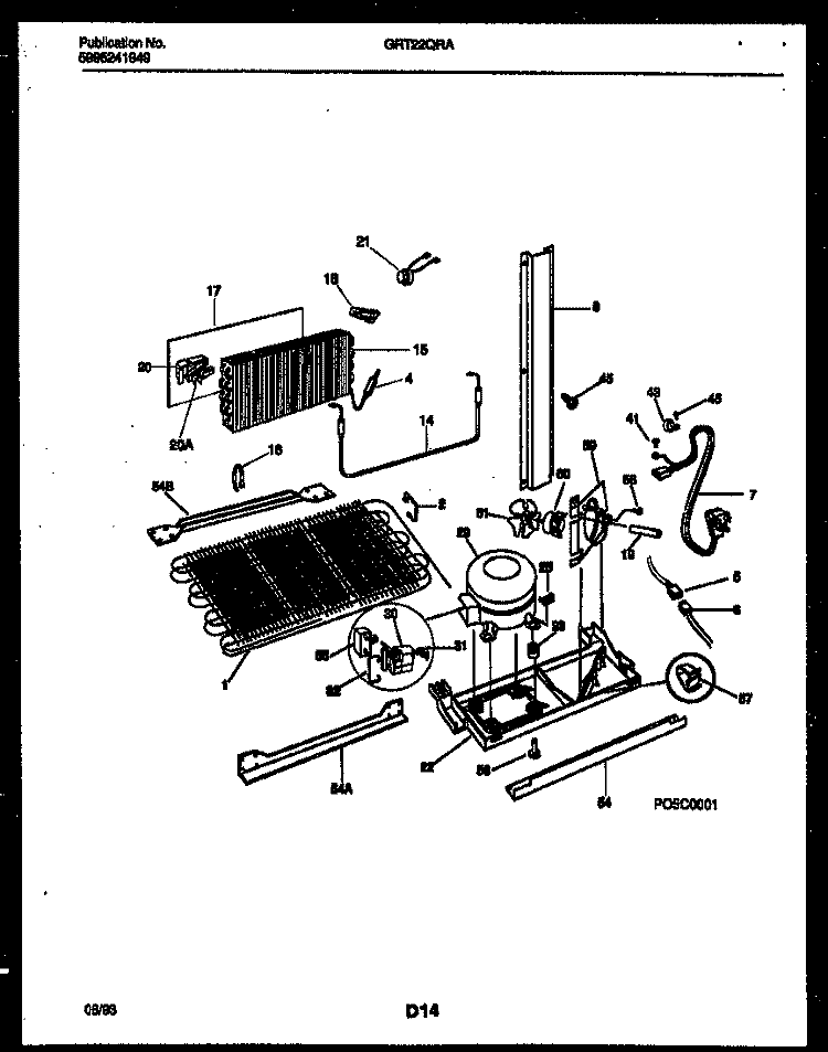 SYSTEM AND AUTOMATIC DEFROST PARTS Diagram and Parts List for GRT22QRAD0  Gibson Refrigerator