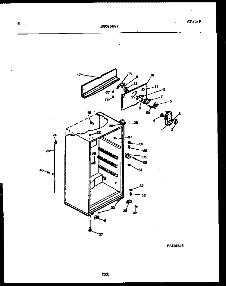 CABINET PARTS Diagram and Parts List for ATN130WK2  Frigidaire Refrigerator