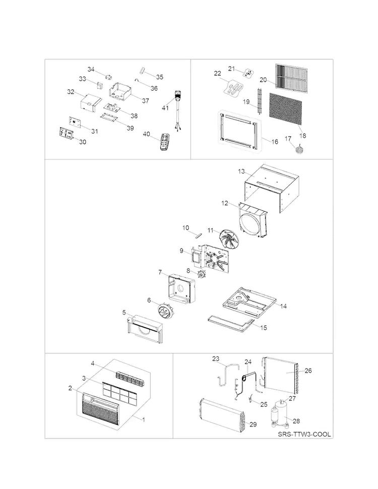 Recommended Spare Parts Diagram and Parts List for 25370135010  Kenmore Air Conditioner