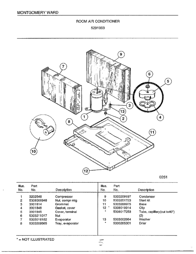 Room Air Conditioner Page 5 Diagram and Parts List for 5291003  Frigidaire Air Conditioner