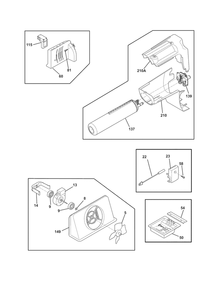 Controls Diagram and Parts List for FFSC2323LP8  Frigidaire Refrigerator